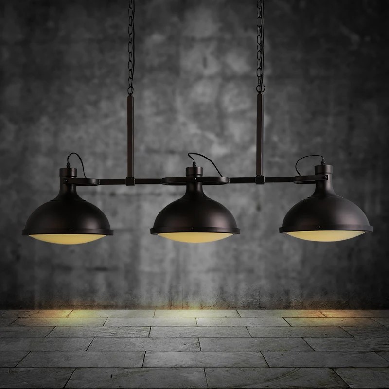 

Home Retro rustic Style iron black three arms bar hanging modern metal industrial loft pendant vintage