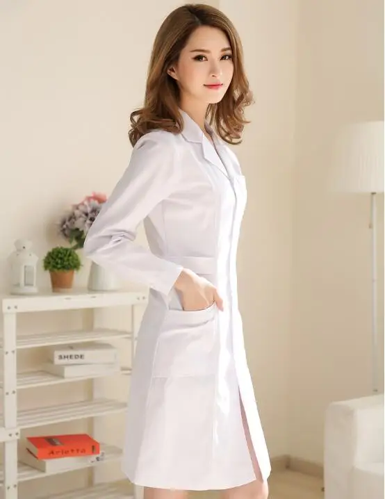 

Medical clothing women Medical gown Lab coat White coat Clothes for doctors Summer and Spring