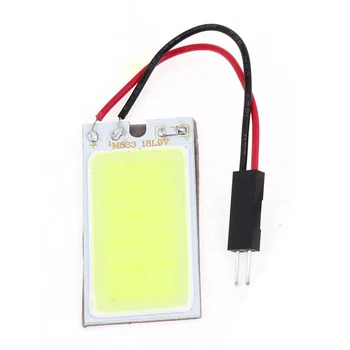 

Auto Super Bright White 18 COB LED Light Bulb Panel + T10 Festoon Adapters