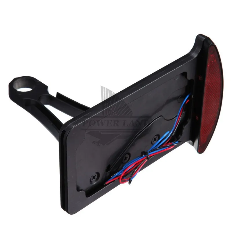 Brand New Black Side Mount License Plate Bracket Frame With Led Taillight & Brake Light For Harleys Metric Bikes And Choppers
