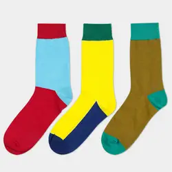 Высокое качество Мужские носки теплые 3 пар/лот мужские красочные носки хлопковые с забавным осень-зима harajuku уличная мода длинные носки