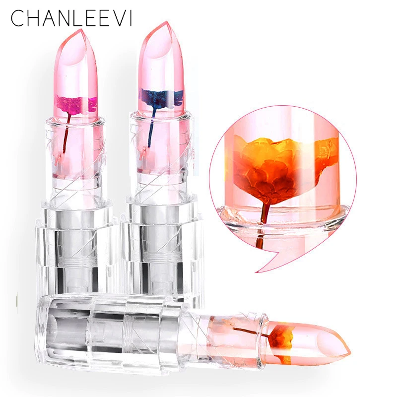 

Professional Lip Makeup Transparent Magic Temperature Changing color Lipstick Moisturizer Jelly Flower Lip Stick Beauty Lipstick