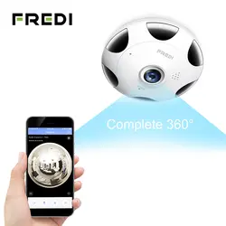 FREDI 3.0MP ip-камера 1536 P HD беспроводной WiFi 360 градусов панорамная рыбий глаз камера видеонаблюдения инфракрасное ночное видение камера