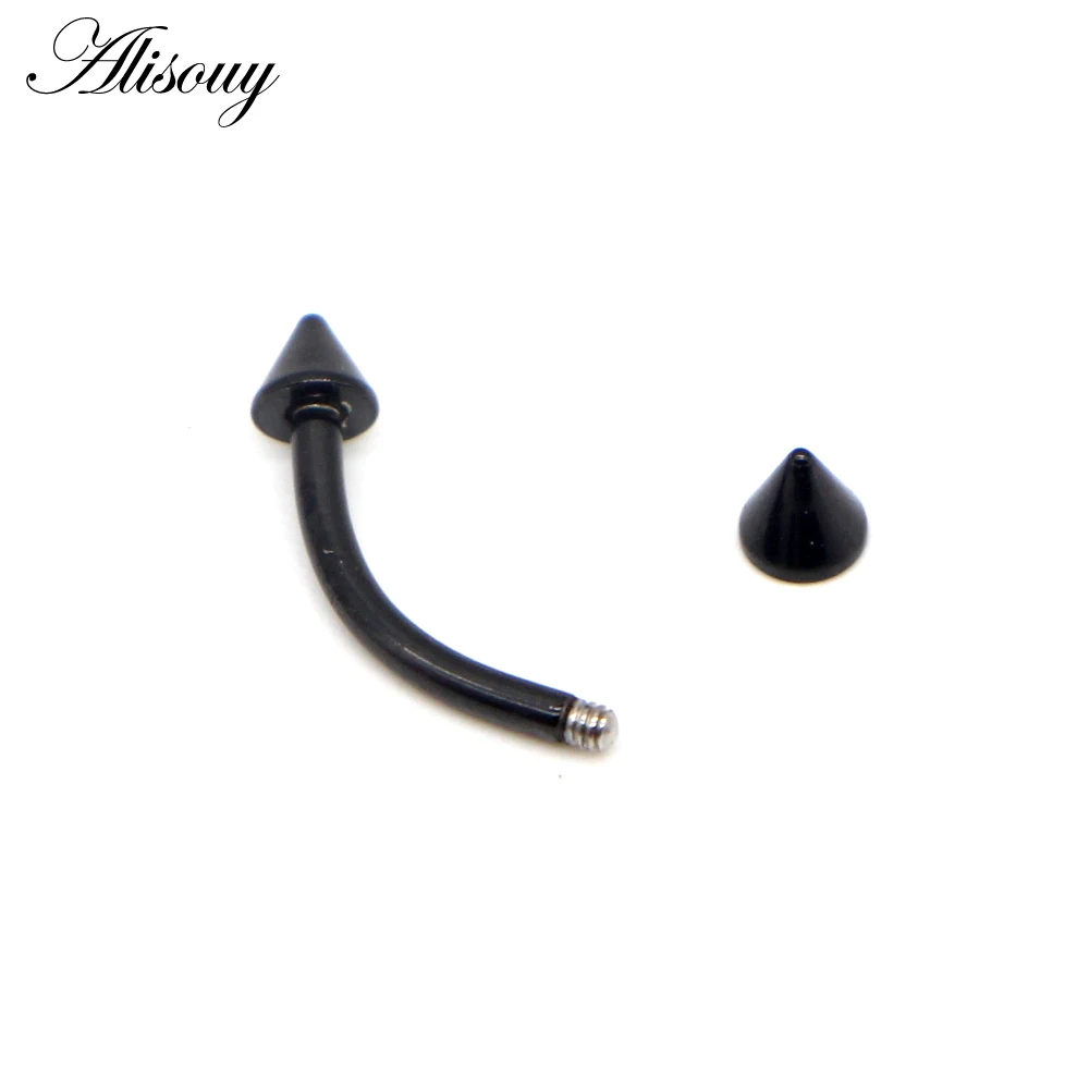 Alisouy 1pc 16G Surgical Stainless Steel 3mm Ball Eyebrow Piercing Curved Barbell Lip Ring Snug Daith Helix Rook Earring - Image 5