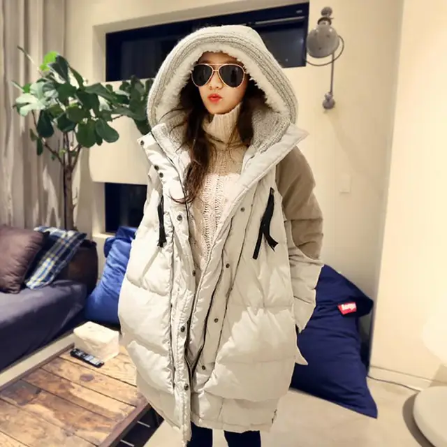 2XL Thick Winter Women Jacket 2016 New Large Size Women 's Hooded Down