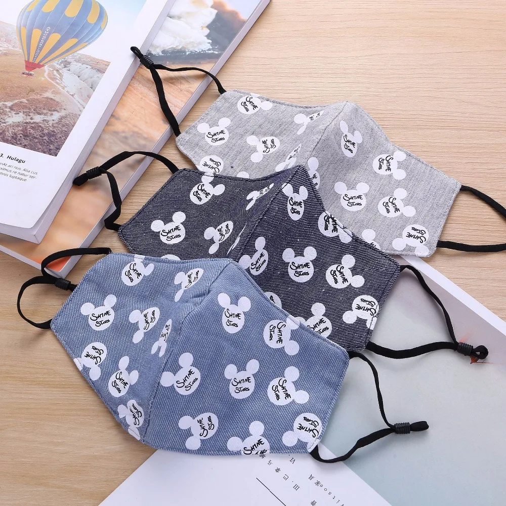 

10pcs/Pack Fashion print cartoon and anti-fog pm2.5 with filter mask Winter Student personality dust mask Trening Maska