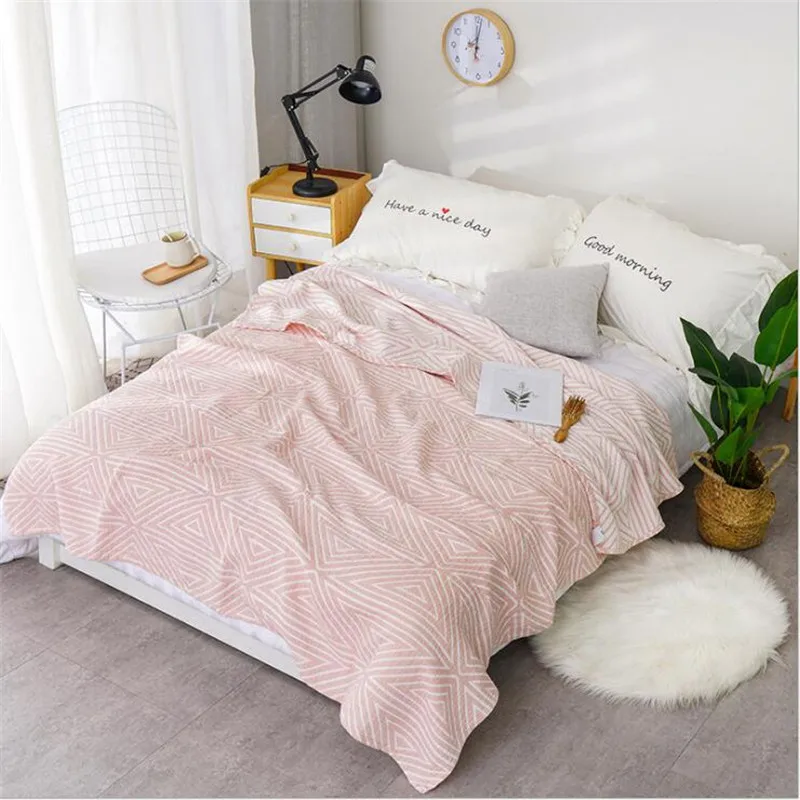 200*230cm 3 layers Muslin Lightweight Summer Blanket for Bed Sofa Combed Cotton Quick Dry Throw Blankets Bed Coverlet sheet - Цвет: 200x230cm