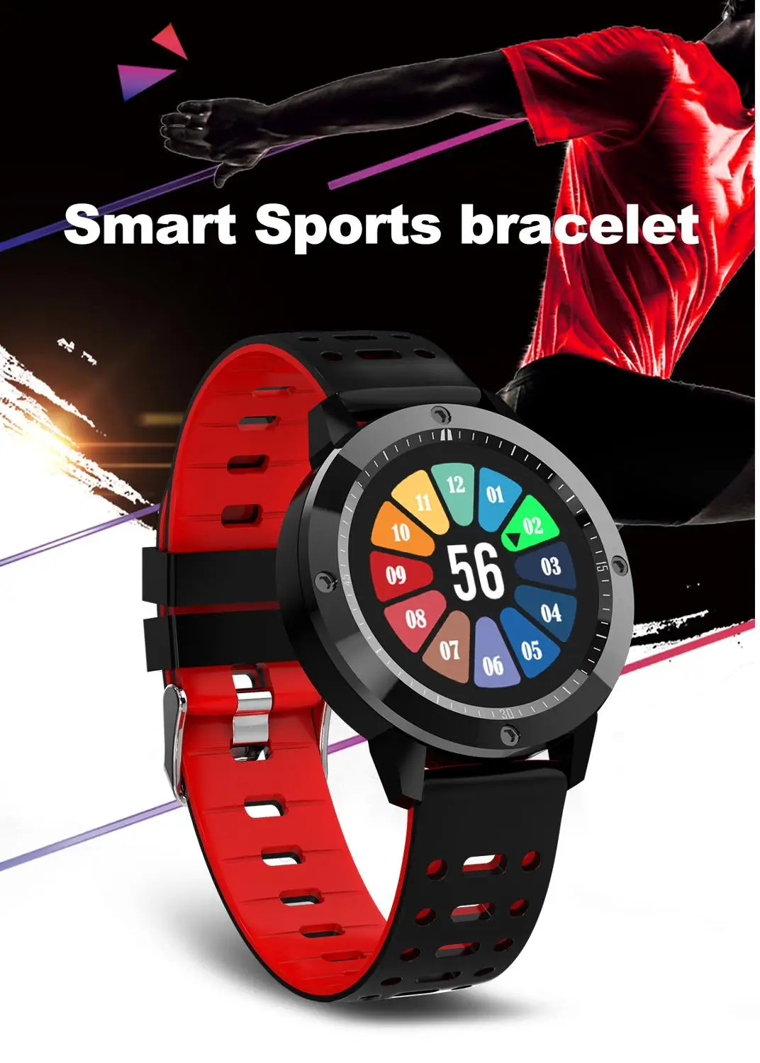 

CF58 Bluetooth Smart Watch Pedometer Sleep Monitor Notifier SMS Call Reminder Clock Touch Screen Smartwatch for Andorid