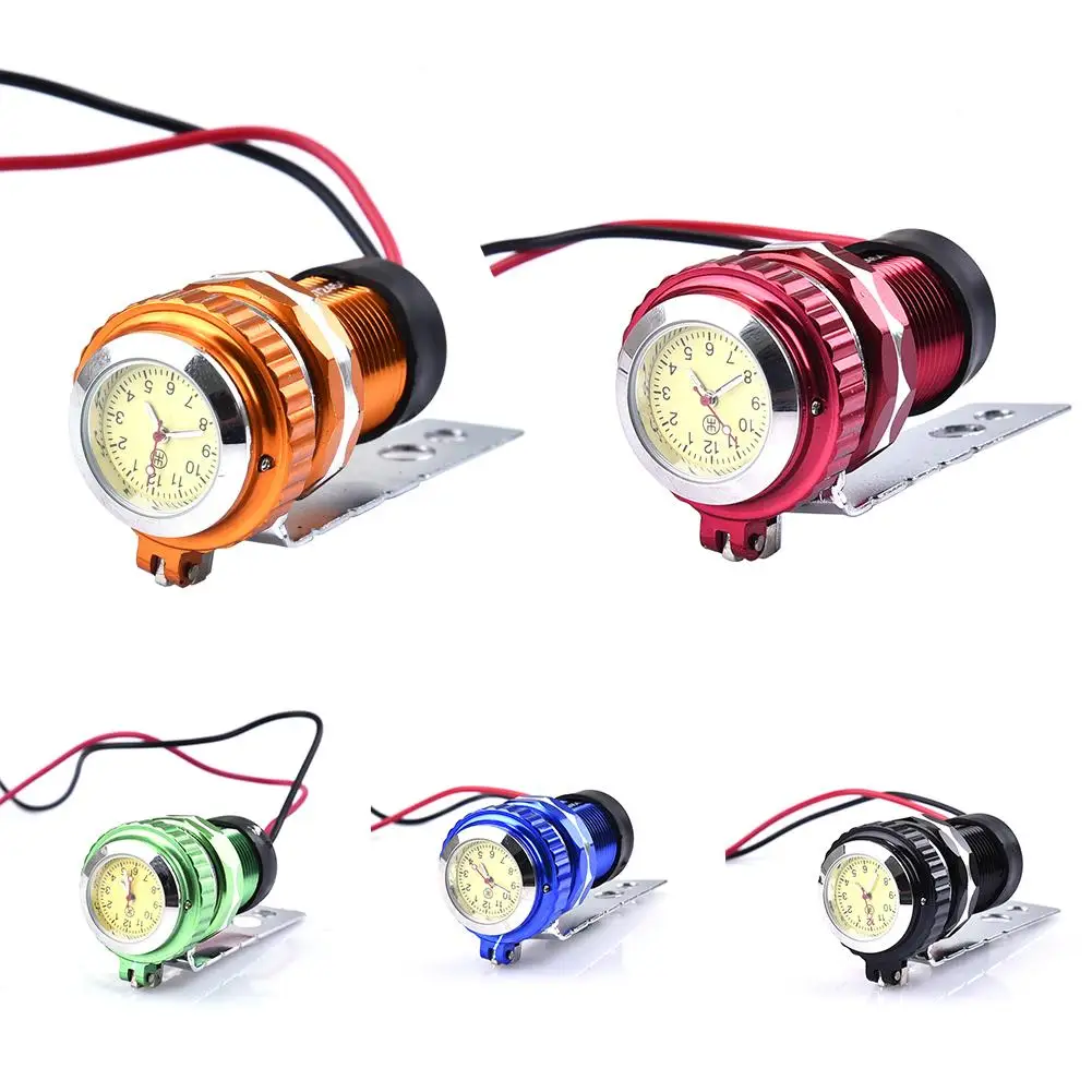 

Motorcycle Modified Accessories Car USB with Watch Charger 12V Waterproof Mobile Phone Charger Cigarette Lighter Interior Parts