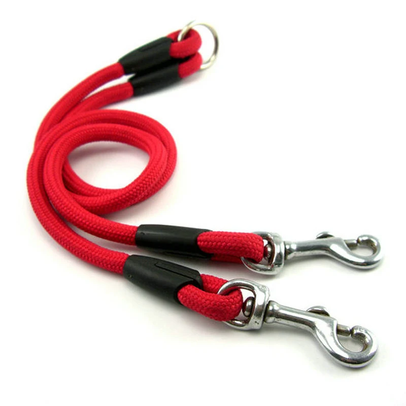 Solid-Nylon-Leashes-Leads-For-Two-Dogs-Double-Leashes