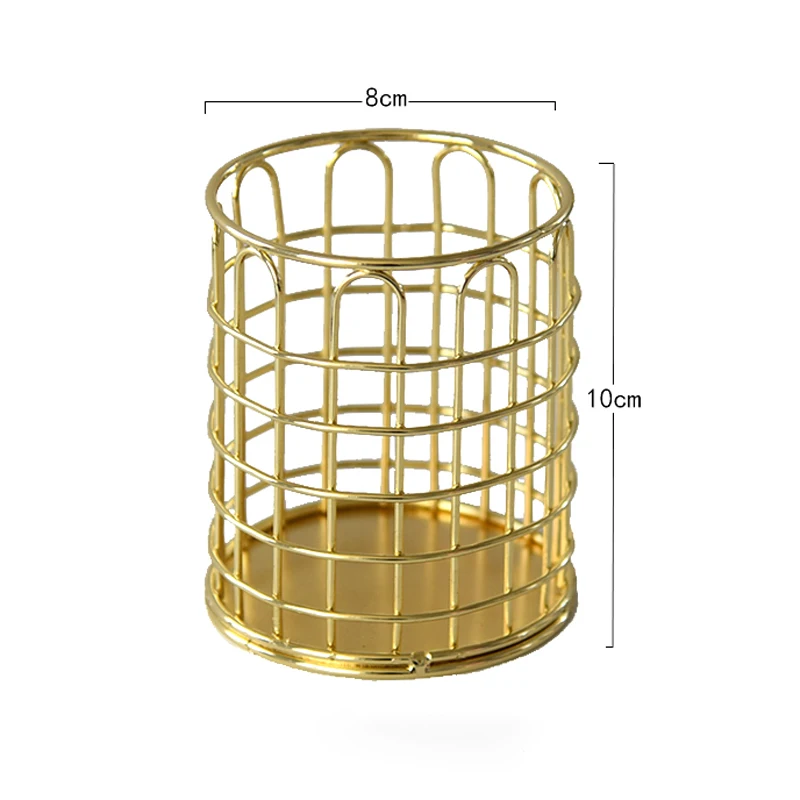 Металлическая Изогнутая Проволока дизайн косметический карандаш держатель ручки, проволока металл, медь/розовое золото для семьи и школы и офиса органайзеры для рабочего стола - Цвет: as show