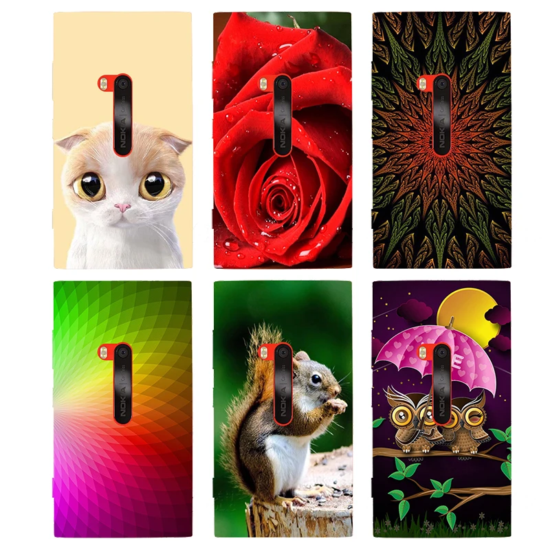 

Case For Nokia Lumia 920 Cover Beautiful Design Flower Plants Original Hard Plastic Printed Cartoon Cat Owl Animal Phone Case