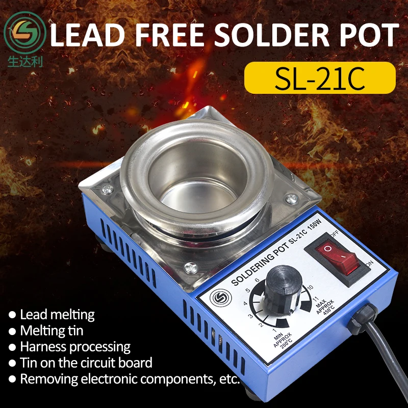 SL-21C 100 Вт 50mm500g емкость цифровой термостат свинцовый горшок из титанового сплава пайки 110 В 220 В