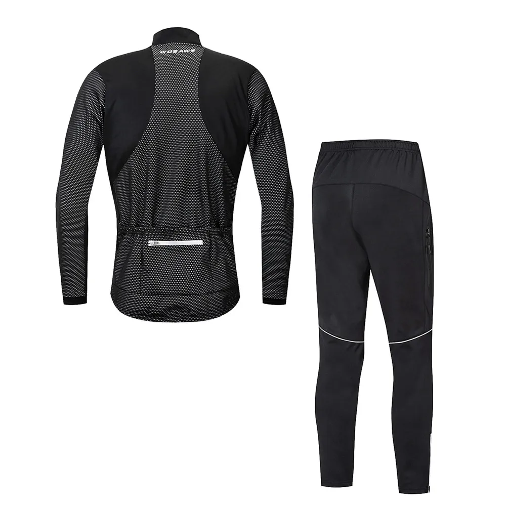 WOSAWE Black Thermal Winter Cycling Jackets Set Men Water Repellent Windbreaker Pants Suits Thin Fleece Sports Bike Clothing WOSAWE Black Thermal Winter Cycling Jackets Set Men Water Repellent Windbreaker Pants Suits Thin Fleece Sports Bike Clothing