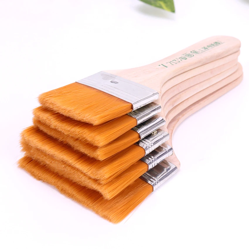 Goede 7 12 # stijlen Houten Olieverf Penselen Kunstenaar Aquarel Kwast Verschillende Grootte Nylon Haar Schilderij Borstel Set art Supplies