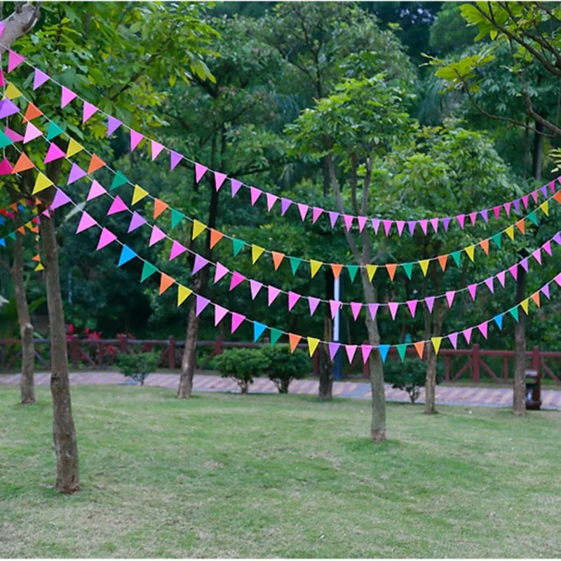 4 Meters Multicolor Paper Flags Banner Paper Garland Pennant For Wedding Baby Shower Birthday