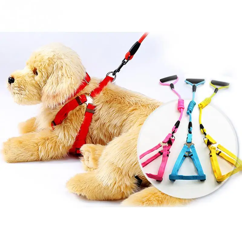 3PCS Foam Handle Nylon Leash Lead Collar Harness Set Pet Dog Harnesses