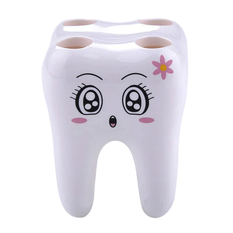 Teeth Style Toothbrush Holder 4 Hole Cartoon Toothbrush Stand Tooth Brush Shelf Bracket Container Bathroom Accessories Set Teeth Style Toothbrush Holder 4 Hole Cartoon Toothbrush Stand Tooth Brush Shelf Bracket Container Bathroom Accessories Set