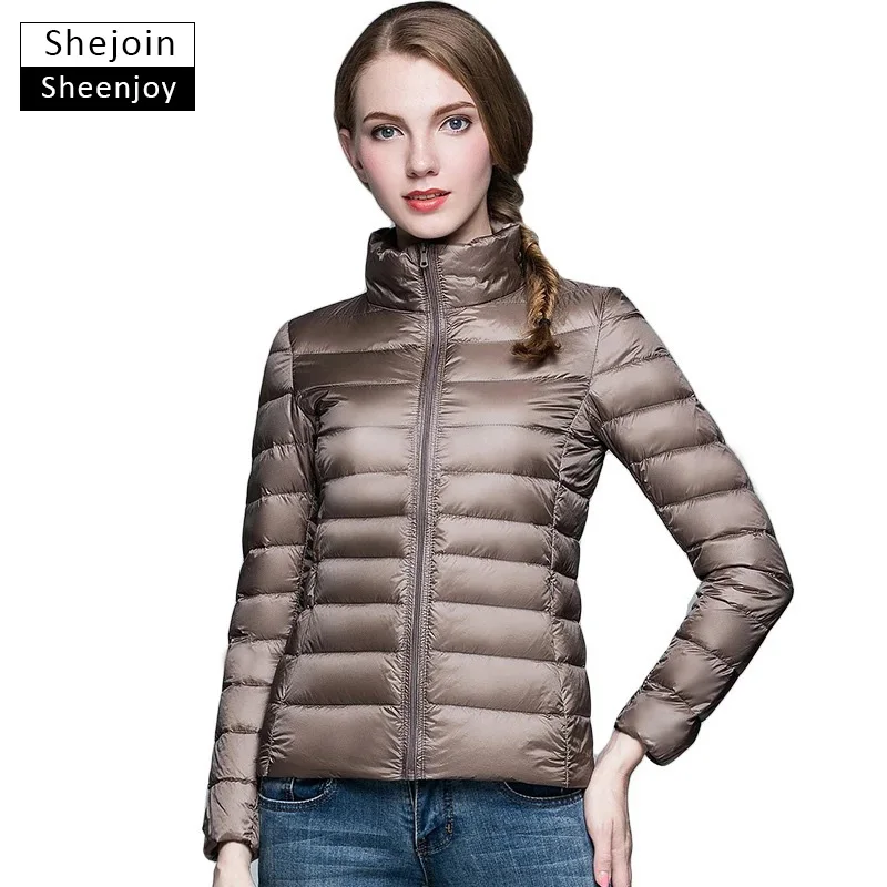 ShejoinSheenjoy Women Ultra Light White Goose Down Jacket Slim Women