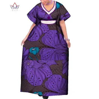 

Womens Dresses New Arrival 2019 Summer Plus Size Long Robe Africa clothes vestido Deep V-Neck dresses WY252