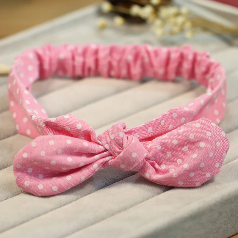 

Baby Bowknot Headband Knot Cotton Children Girls Striped Plaided elastic hair bands Rabbit Ear Turban Headbands bandeau bebe