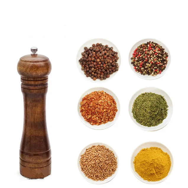 1PCS Pepper Grinder Manual Oak Ceramic Peppercorn Black Pepper Milling
