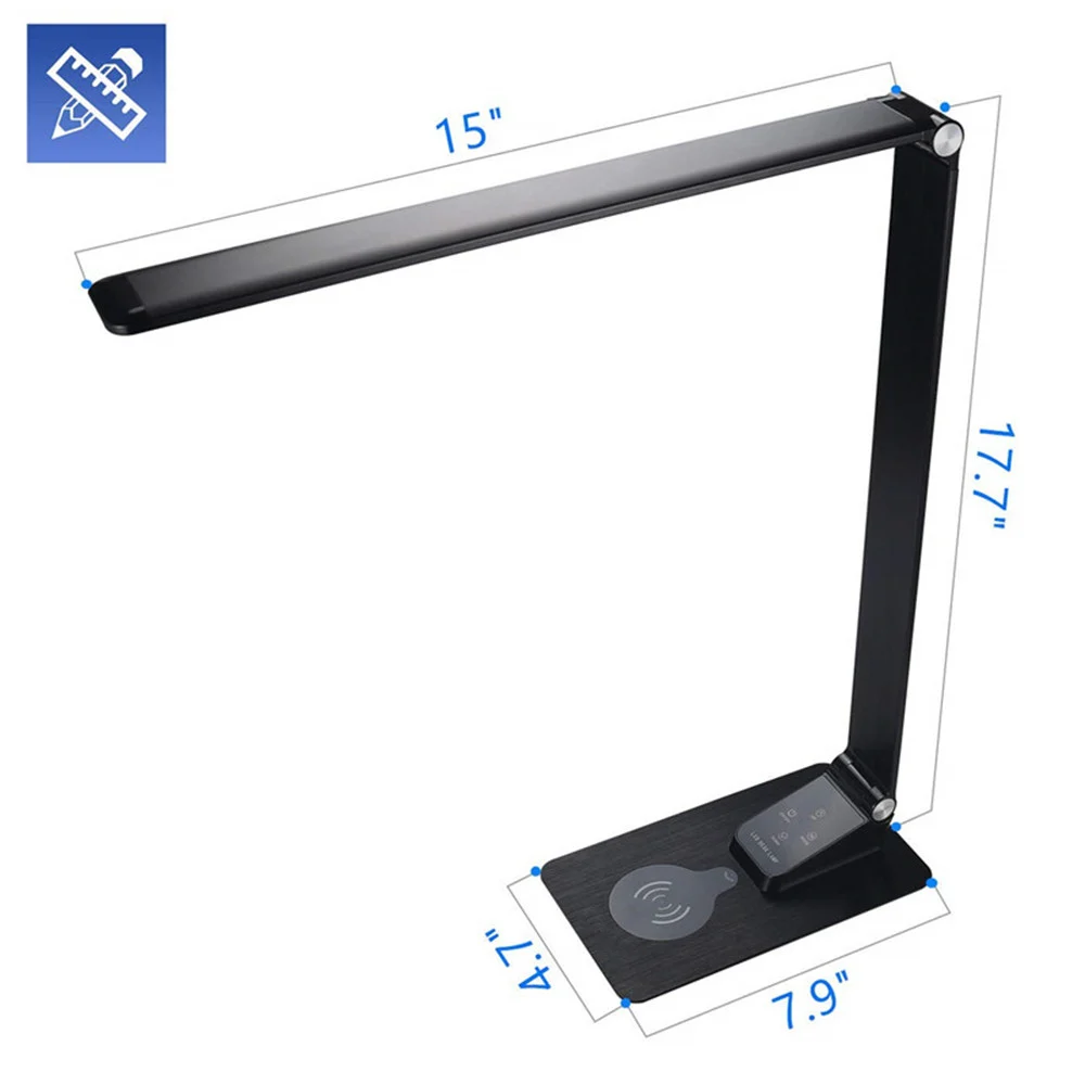  Desk Lamp with Wireless ChargerUSB Charging5 Brightness 3 ColorAdjustable Table Lamp for OfficeBedr - 32923540609