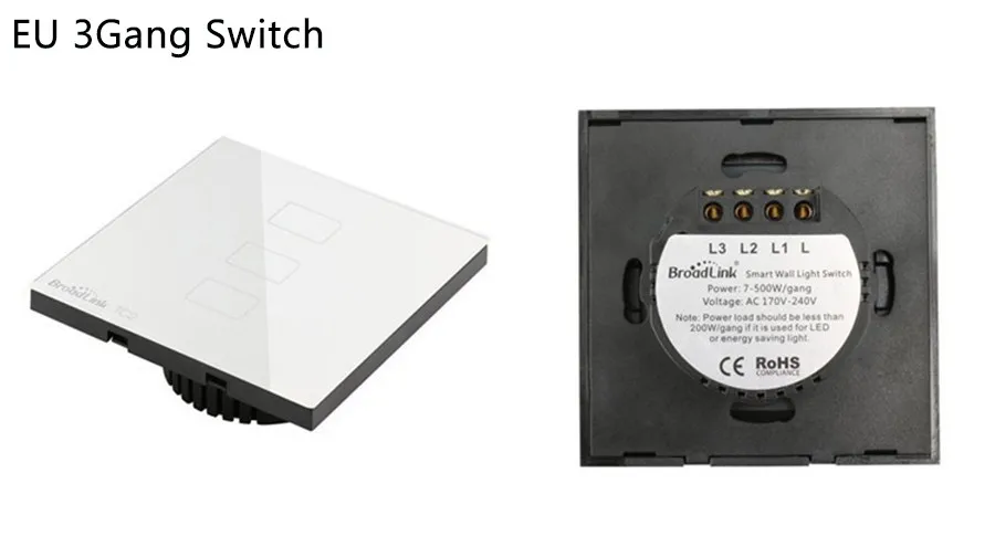c Broadlink TC2 EU Switch 1Gang 2Gang 3 Gang Touch Switch Smart Home Automation Wireless Wifi Control LED Lights Wall Switch