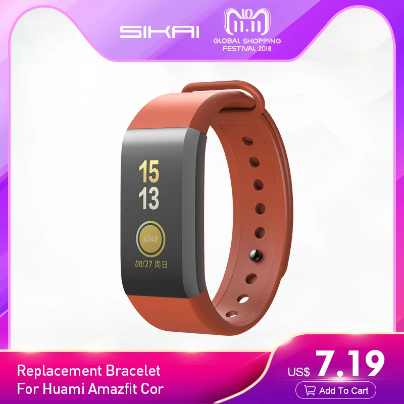 

SIKAI Silicone Watch Strap for Huami Amazfit Cor Replacement Comfy Colorful Bracelet Watchband for Huami Amazfit Cor Band