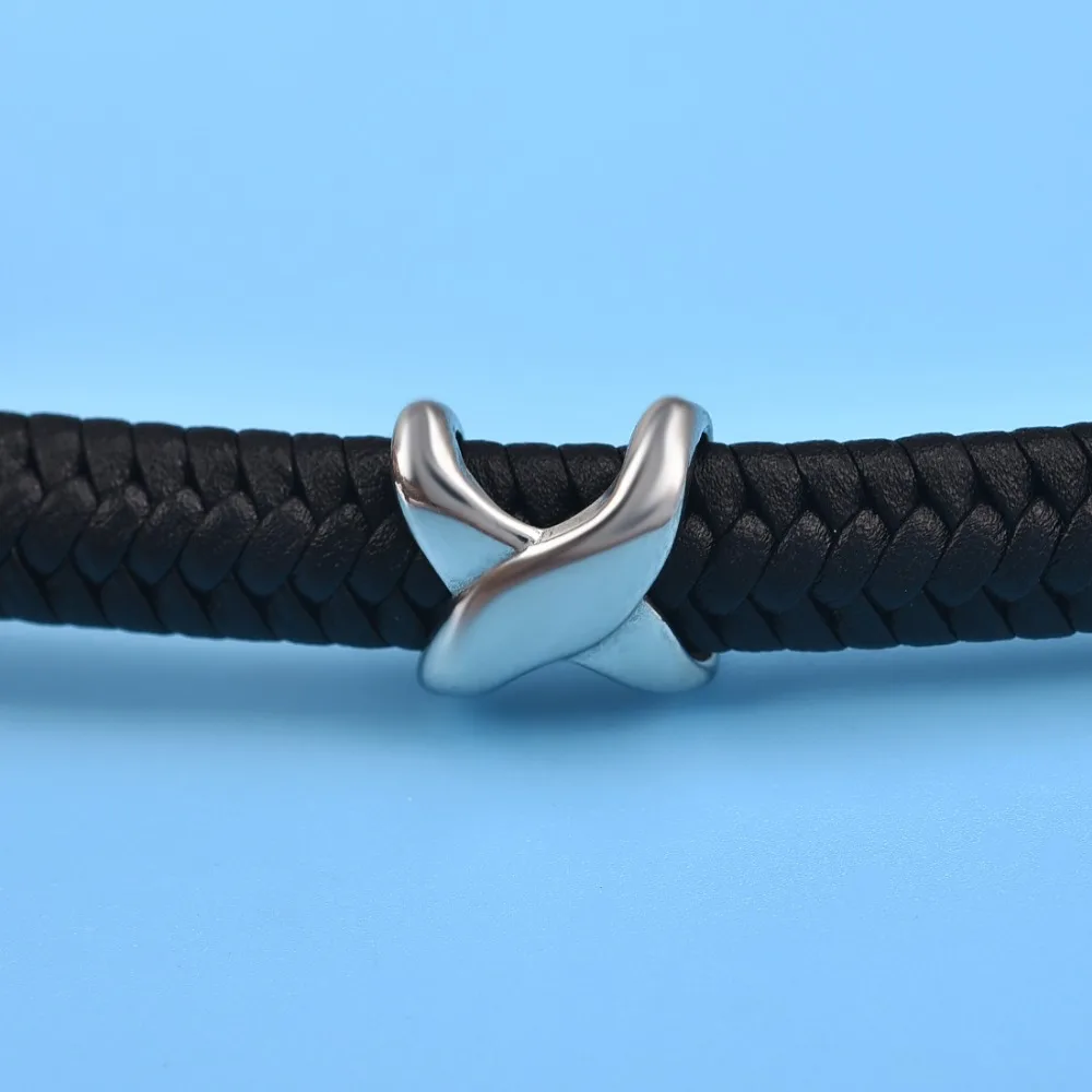 Stainless Steel Slider Beads X Shape Original Color (3)