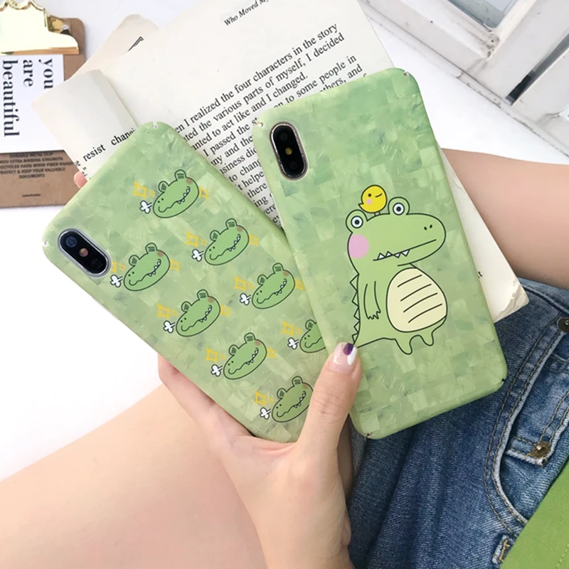 Милый чехол для телефона с динозавром из мультфильма для IPhone 6, 6 S, 7, 8 Puls, X, XR, XS, MAX, чехол s, Жесткий Чехол из поликарбоната, задняя крышка, чехол для IPhone Capa