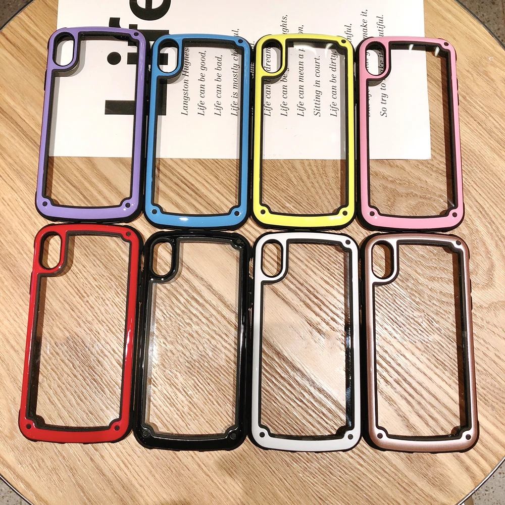 

Silicone Rugged Transparent Shockproof Cover Clear PC Back Phone Case For iPhone 7 8 6 6S Plus X XR XS Max