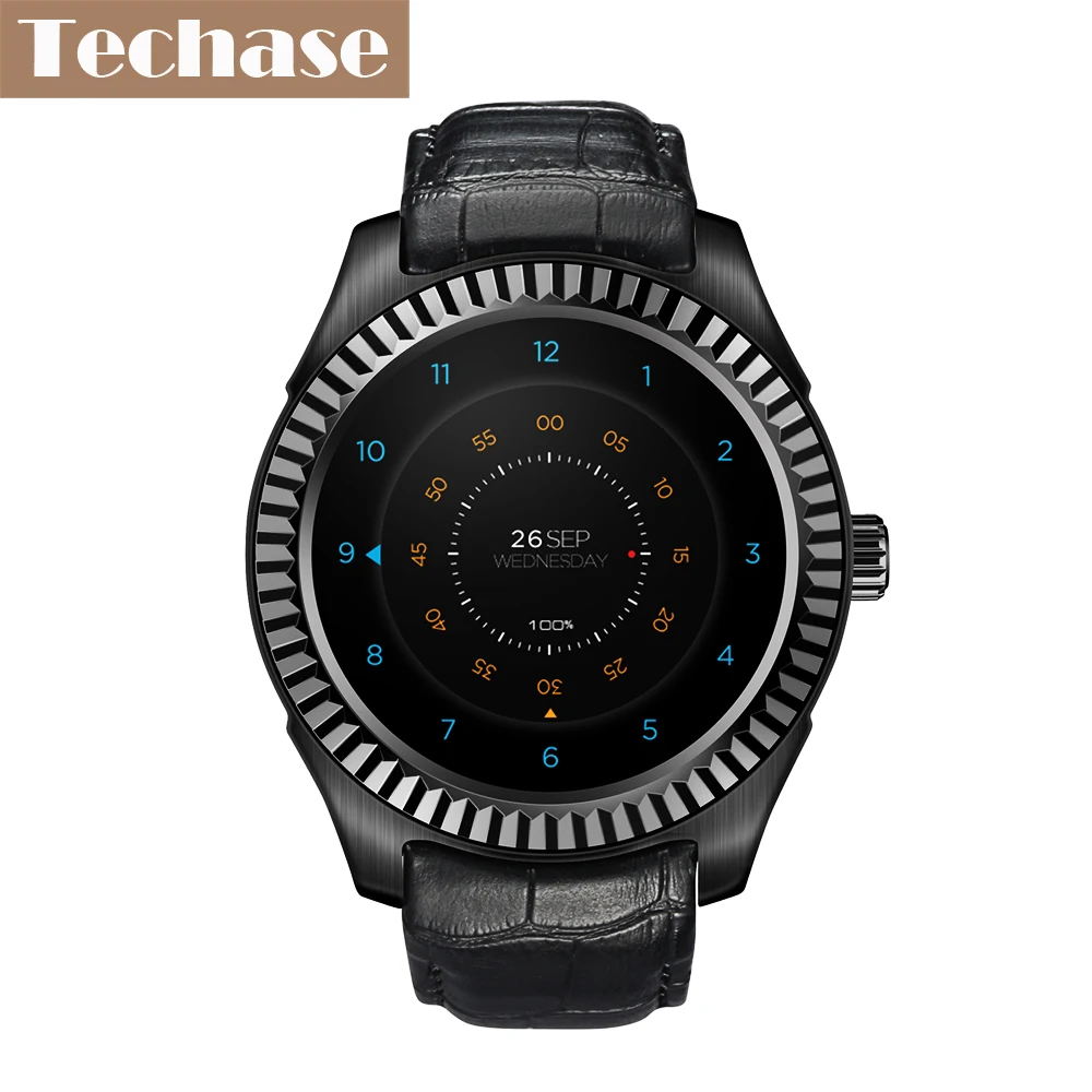 Techase Новинка 2017 года Часы SmartWatch сердечного ритма Мониторы ОС Android Smart часы Wi-Fi SIM 1