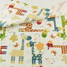 Хлопок teramila ткань постельные принадлежности украшения милый жираф ткань лоскутное шитье ткань ремесла домашний текстиль лоскутное Tecido