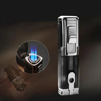 

2019 New Metal Torch Turbo Lighter Cigar Cigarettes Lighters gas Lightersmoking accessories Flame Electronic Lighter Butane