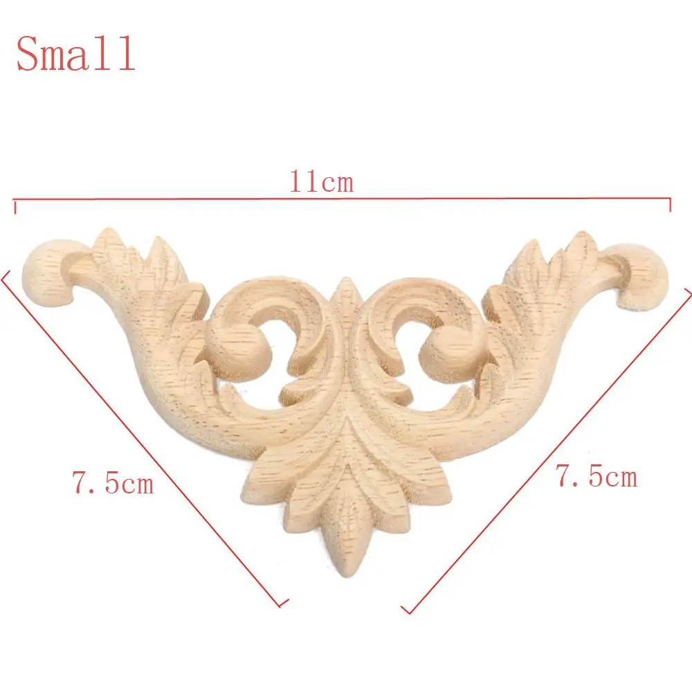 1 шт. Новые цветочные деревянные наклейки с резьбой Угловые аппликации рамка Стены Двери Мебель резьба по дереву декоративные деревянные фигурки ремесла - Цвет: 1