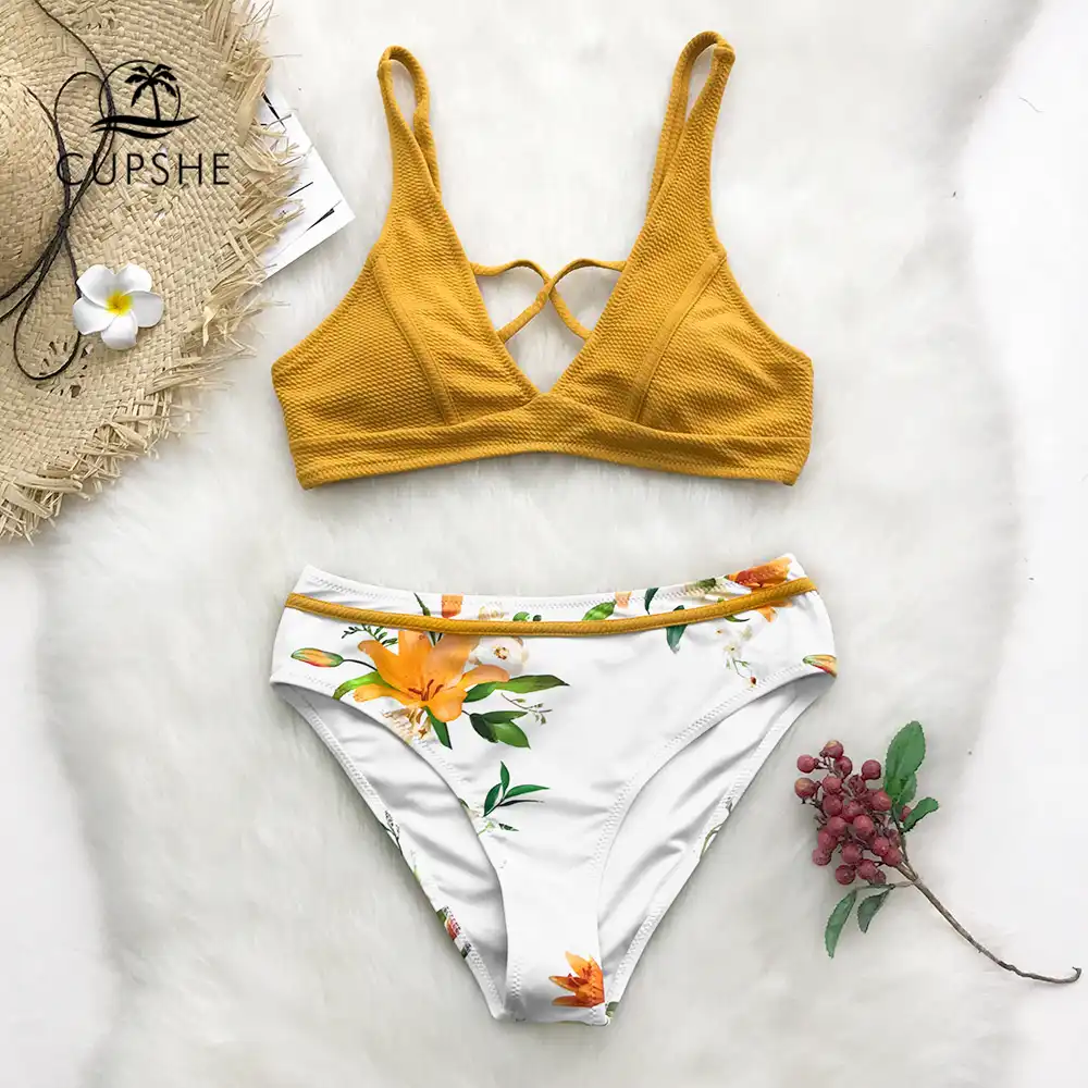 cupshe yellow swimsuit