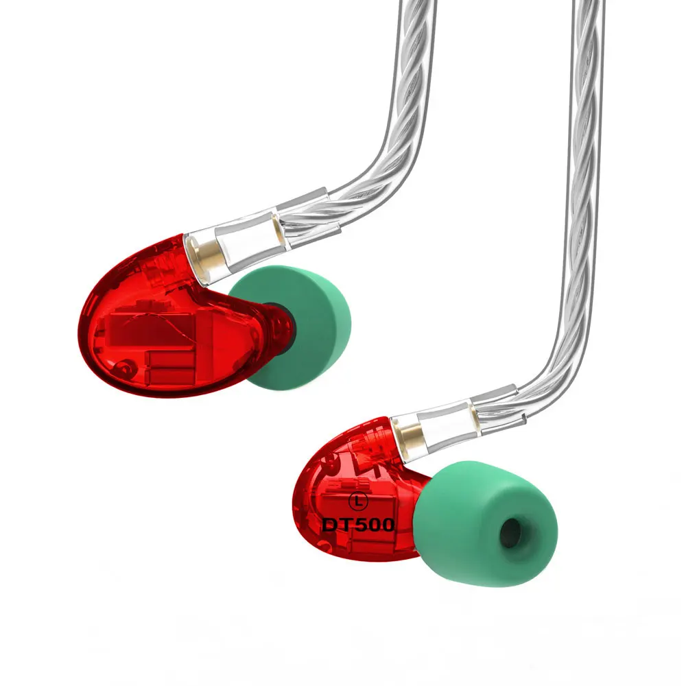 NICEHCK DT500 5BA привод в ухо наушник 5 сбалансированная арматура съемный Отсоединяемый MMCX кабель Fever HIFI монитор спортивные наушники - Цвет: Red
