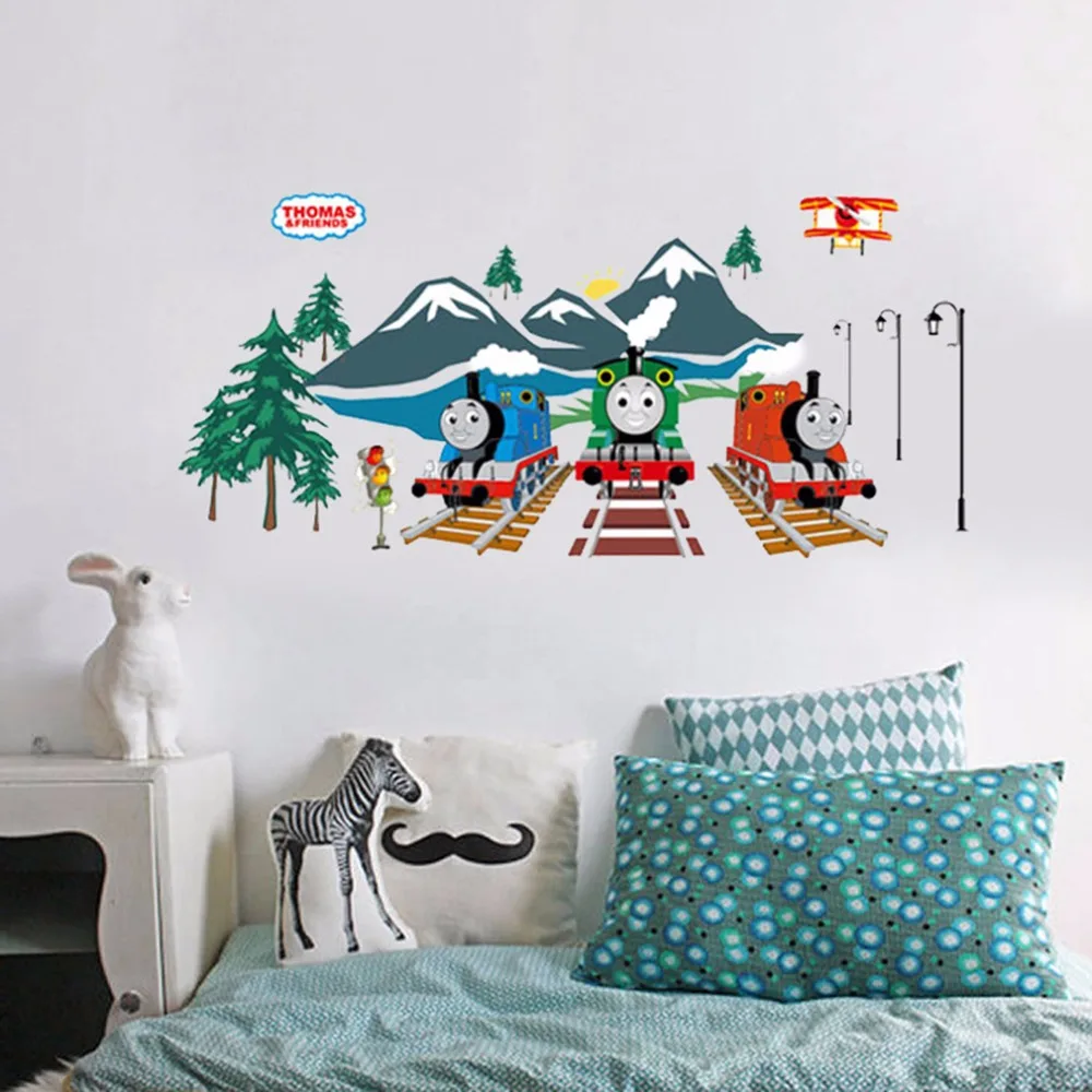Lovely Cartoon Train Wall Sticker For Kids Rooms Bedroom Decor Luminous
