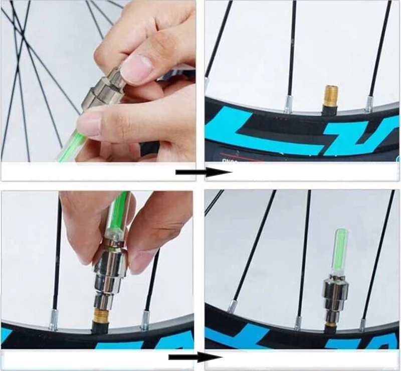 Sale WasaFire Waterproof bike light with no battery mountain road bicycle lights LEDS lamp Tyre Tire Valve Cap Wheel spokes LED Light 15