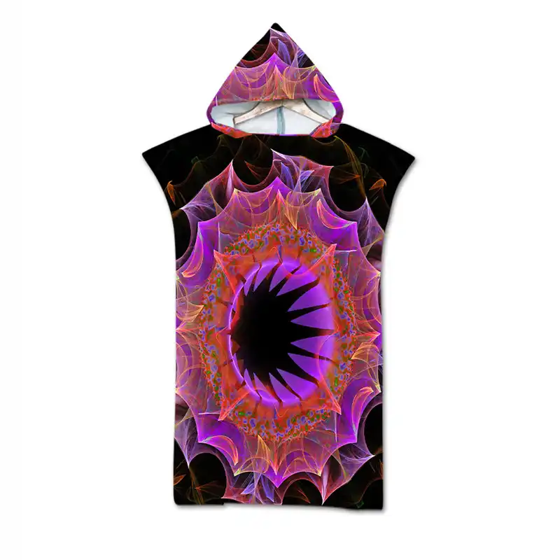 CHANGING BATH ROBE TOWEL UNISEX PRINTED MICROFIBER SURF BEACH HOODED PONCHO