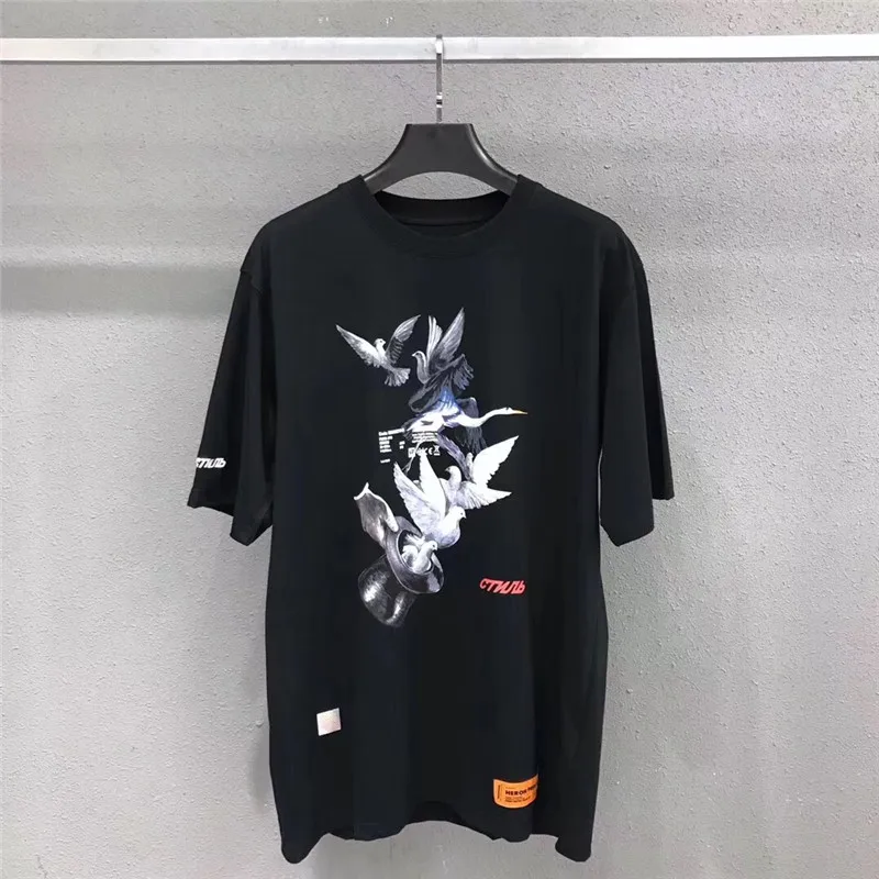 

19SS Heron Preston T-shirts Men Women 1:1 magician Heron Preston T Shirt Summer peace pigeon Heron Preston Top Tee