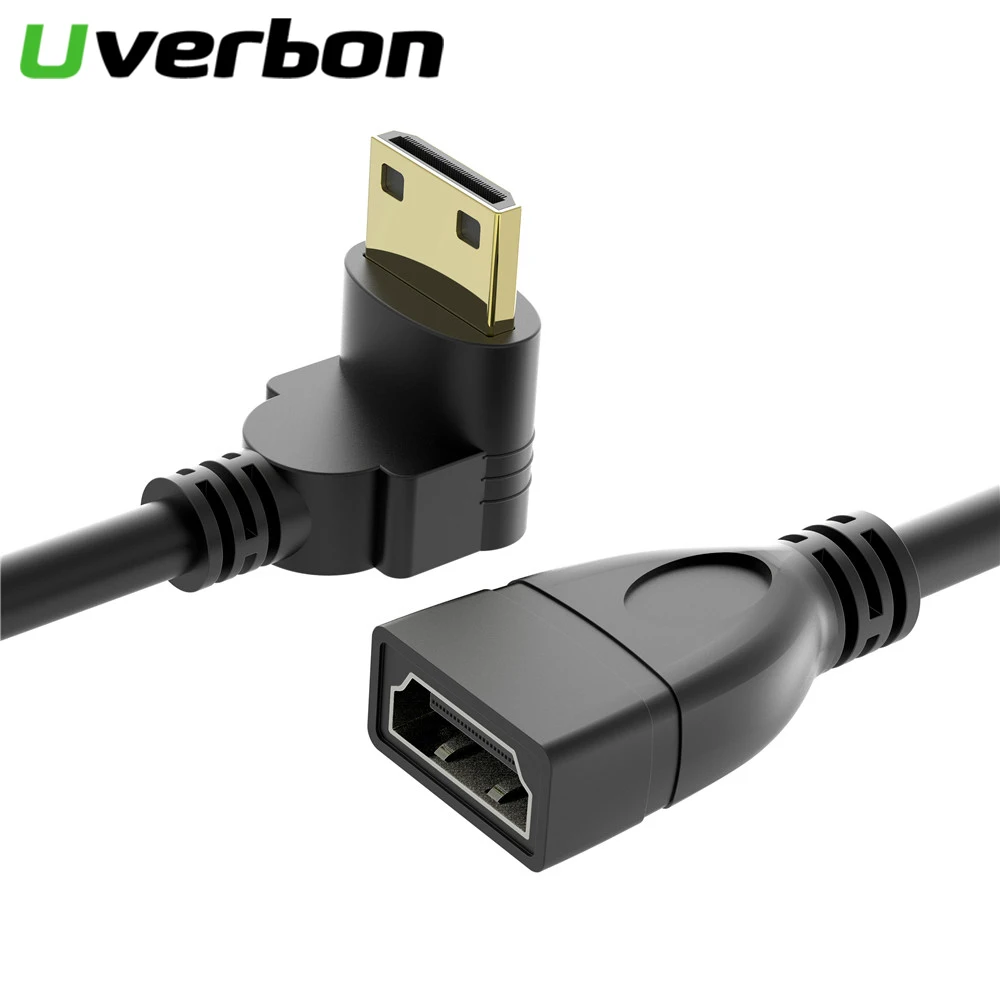 

Opposite Right-angle Mini HDMI Male to HDMI Female Converter 90 Degree Mini HDMI Adapter Cable Converter Adapter HDTV Connector