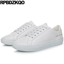 Платформа Круглый носок дам зашнуровать Китай Дамы красивые плоские туфли Китайский белый повседневная Размер 34 кроссовки красивая европейская последние отправка капель весенняя осень Мода