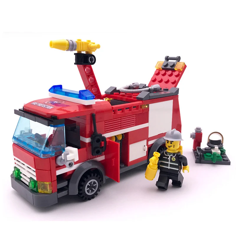 

Civilized City Fire truck Legoings Model Building Blocks Toy Kit DIY Educational Children Birthday Gifts