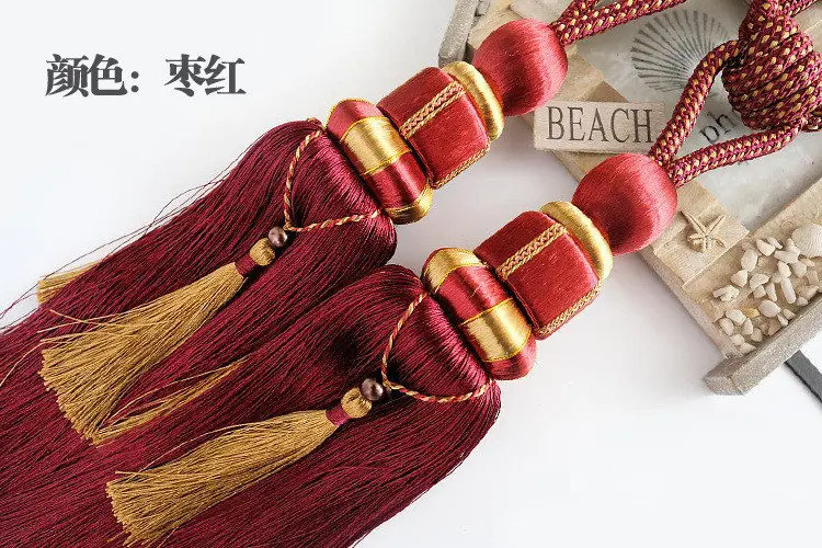 1 пара роскошных высококлассных штор tieback китайский шар висячий завязанный шар украшение кисточка аксессуары лента для галстука сзади N132 - Цвет: B