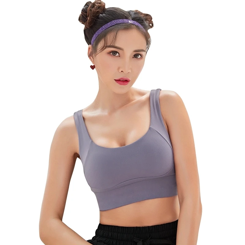 

Women's Basic Pattern High Support Ultimate Lift Firm Control Padded Push Up Yoga Sweat Bra