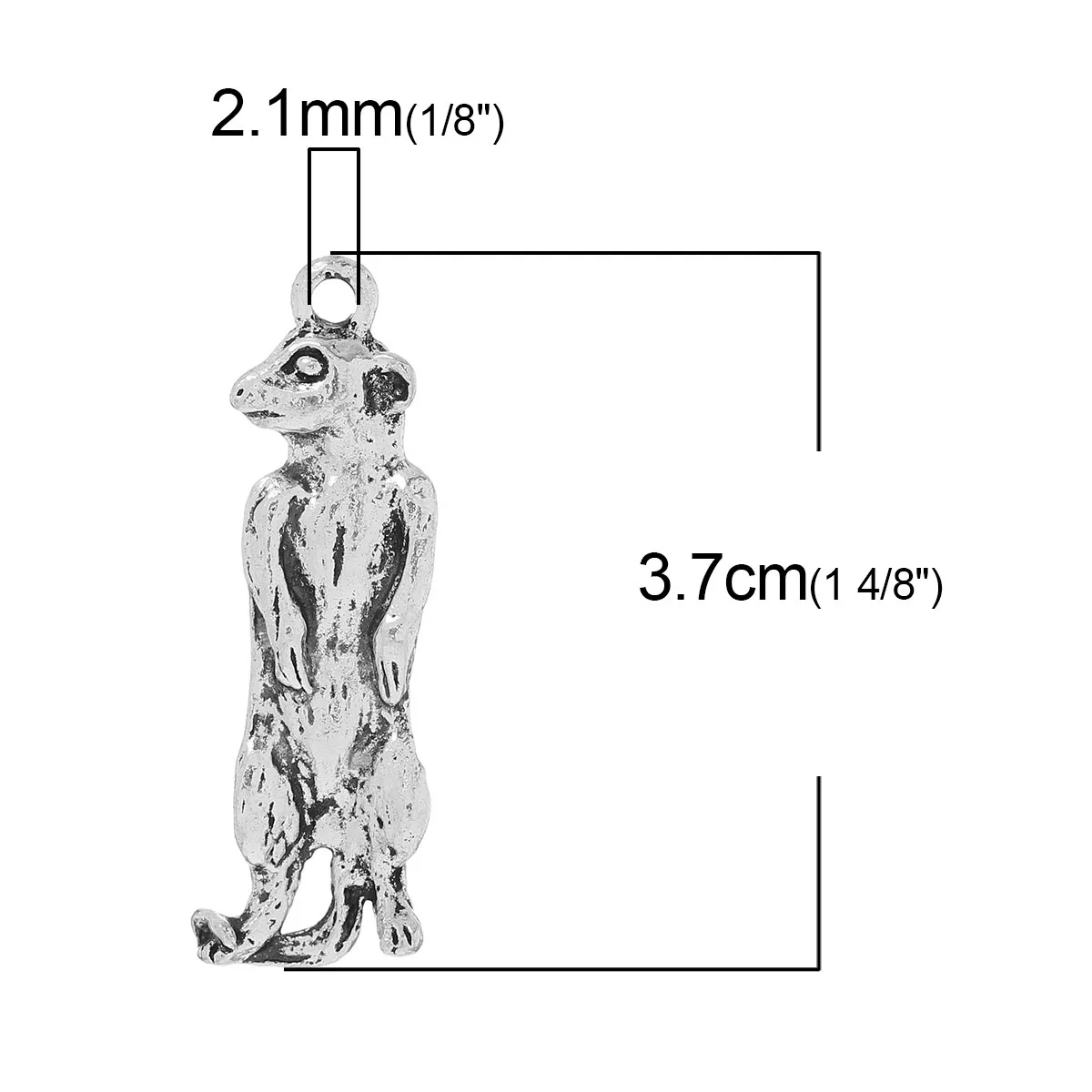 DoreenBeads амулет кулоны Meerkat животного серебряного цвета 37 мм (1 4/8 &quot) x 12 (4/8&quot) 10 шт.