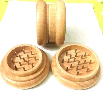 

Mental Wood Diameter 55mm Herb Grinder Tobacco Smoke Crusher Hand Muller 2 Layers Shredder Drop Shipping
