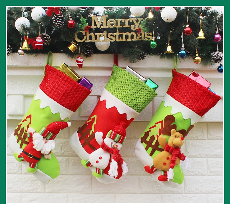 Рождественский чулок Подарочный пакет Ноэль олень Санта Клаус Снеговик носки натальные Рождественская елка конфеты орнамент подарки украшения год